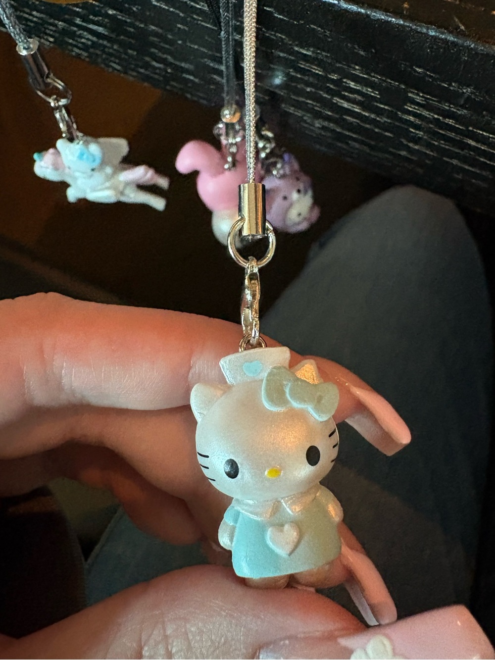 Hello Kitty Medical Nurse Dangling Keychain Phone Charm